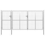 vidaXL Portail de jardin Acier 400 x 150 cm Argenté