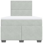 vidaXL Sommier à lattes de lit et matelas Gris clair 120x200cm Velours