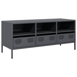 vidaXL Meuble TV anthracite 101 5x39x43 5 cm acier laminé à froid