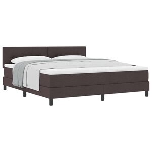 vidaXL Lit à ressorts avec tête de lit Marron foncé 180 x 200 cm tissu