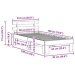 vidaXL Cadre de lit avec tête de lit 90x190 cm Bois Massif Pin