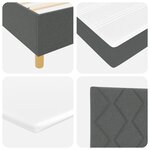 vidaXL Lit à Ressort avec Matelas Gris Foncé 200x200 cm Tissu