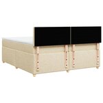 vidaXL Sommier à lattes de lit avec matelas Crème 200x200 cm Tissu