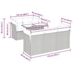 vidaXL Salon de jardin avec coussins 6 Pièces gris résine tressée acacia