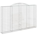 vidaXL Paniers à gabions arqués 3 Pièces 300x30x180/200 cm fer galvanisé