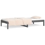 vidaXL Lit de jour Gris 90x190 cm Simple Bois de pin massif