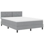 vidaXL Lit boxspring avec matelas Gris clair 140 x 200 cm tissu