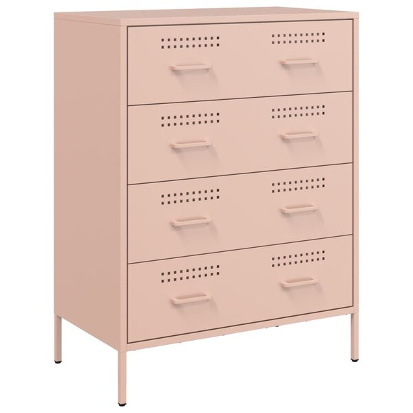 vidaXL Buffet rose 68x39x89 cm acier