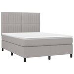 vidaXL Sommier à lattes de lit avec matelas Gris clair 140x200cm Tissu