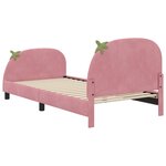 vidaXL Cadre de lit pour enfants avec tête de lit Rose 90 x 190 cm