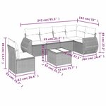 vidaXL Salon de jardin avec coussins 7 Pièces beige résine tressée