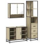 vidaXL Ensemble de meubles de salle de bain 3 Pièces chêne sonoma