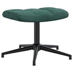 vidaXL Chaise de relaxation avec tabouret Vert foncé Velours