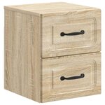 vidaXL Cabinet de chevet mural 2 pc Chêne Sonoma 34 5 x 33 x 40 cm