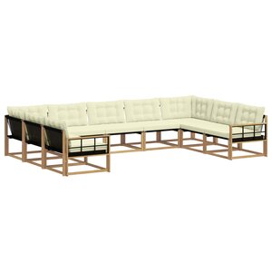 vidaXL Ensemble de canapés d'extérieur 9 pc Blanc et crème