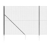 vidaXL Clôture en treillis métallique et ancrage anthracite 2x25 m