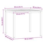 vidaXL Table à manger d'extérieur 90x90x74 5 cm en bois massif