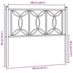 vidaXL Tête de lit métal blanc 100 cm