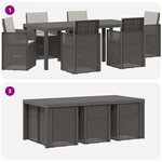 vidaXL Ensemble de salle à manger pour jardin 7 Pièces Gris clair PP