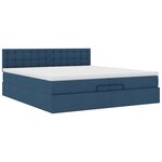 VidaXL Cadre de lit ottoman avec matelas bleu 200x200cm tissu