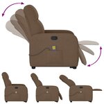 vidaXL Fauteuil de massage inclinable Marron Tissu