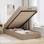 vidaXL Cadre de lit avec matelas avec matelas 2 Pièces Tan PVC