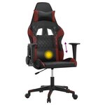 vidaXL Chaise de jeu de massage Noir et rouge bordeaux Similicuir