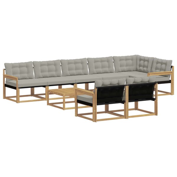 vidaXL Ensemble de canapés d'extérieur 9 pc Blanc et gris clair
