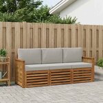 vidaXL Ensembles de canapés avec coussin 3 Pièces Bois d'Acacia Massif