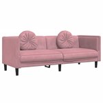 vidaXL Ensemble de canapés 3 Pièces avec coussins rose velours
