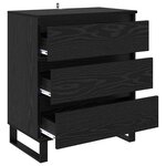 vidaXL Buffet avec tiroir Chêne noir 60 x 35 x 70 cm Bois d'ingénierie