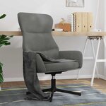 vidaXL Chaise de relaxation Gris foncé Velours