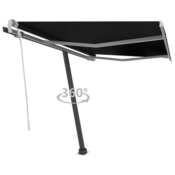vidaXL Auvent manuel rétractable sur pied 350x250 cm Anthracite