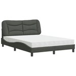 vidaXL Lit avec matelas gris foncé 120x200 cm tissu