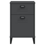 vidaXL Table de chevet VIKEN gris anthracite bois d'ingénierie