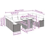 vidaXL Ensemble de canapé de jardin 10 Pièces Gris Poly rotin