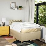 vidaXL Sommier à lattes de lit avec matelas crème 120x190 cm tissu