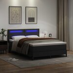vidaXL Lit à ressorts avec matelas Noir 140 x 200 cm Simili cuir