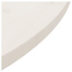 vidaXL Dessus de table Blanc Ø80x2 5 cm Bois de pin massif
