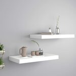 vidaXL Étagères murales flottantes 2 Pièces blanc 50x23x3 8 cm MDF