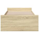 vidaXL Cadre de lit avec tiroirs sans matelas chêne sonoma 100x200 cm