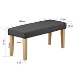 Banquette latérale en tissu Gris foncé 103 cm