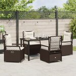 vidaXL Ensemble de Jardin 5 Pièces Marron Rattan Poly