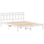 vidaXL Cadre de lit Blanc 160 x 200 cm Pin massif
