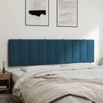 vidaXL Coussin de tête de lit bleu 180 cm velours