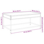 vidaXL Table basse avec LED infini noir 90x50x41 cm