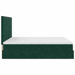vidaXL Cadre de lit ottoman avec matelas vert foncé 160x200 cm velours