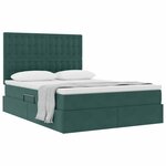 vidaXL Lit avec rangement et matelas Vert foncé 140 x 190 cm Velours