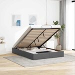 vidaXL Cadre de lit ottoman sans matelas gris foncé 140x200 cm tissu