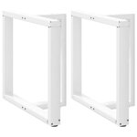 vidaXL Pieds de table à manger en T 2 pièces Blanc 70x35x(72-73) cm Acier